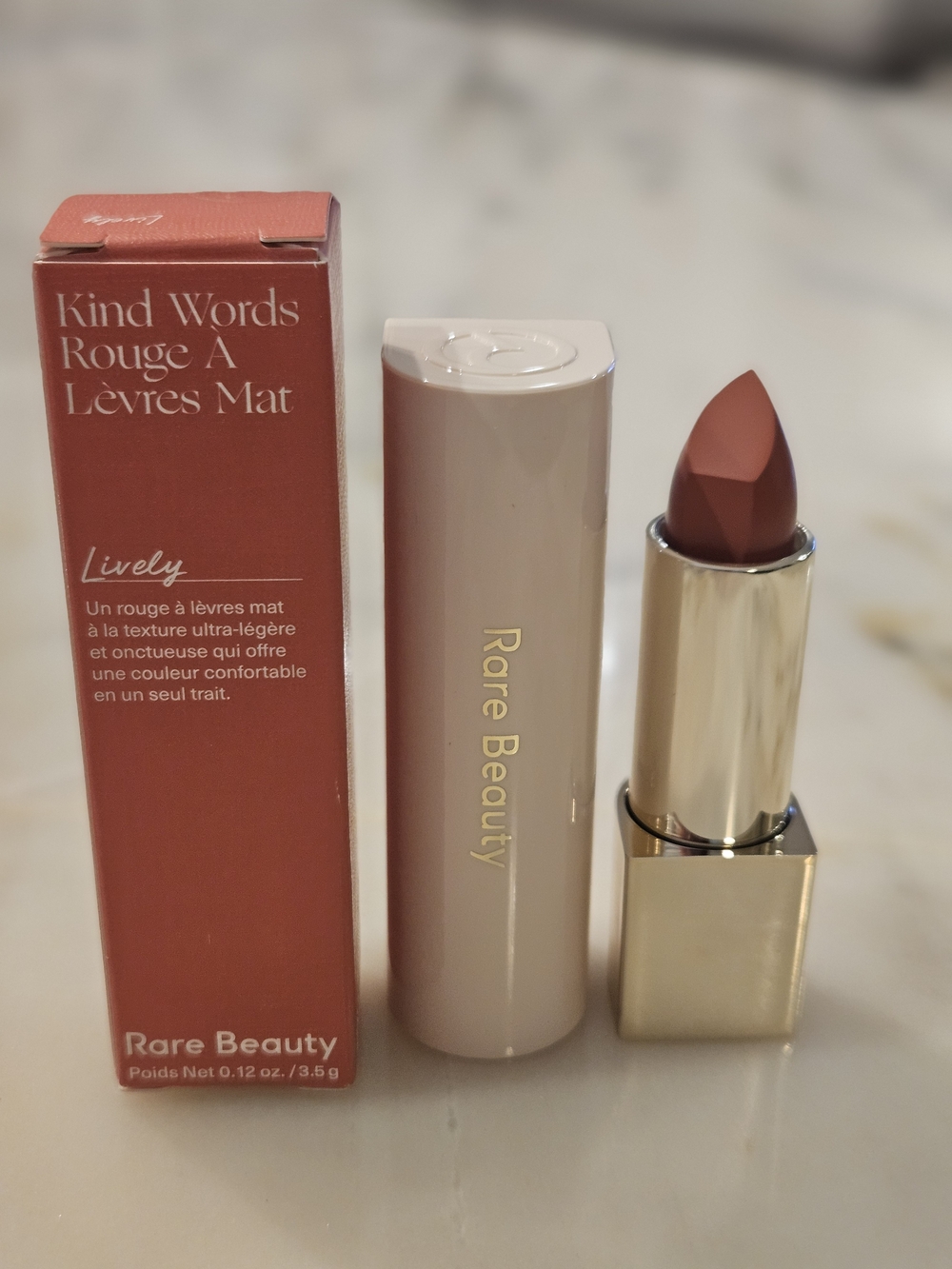 Rare Beauty Kind Words Matte Lipstick — Lively Warm Rose